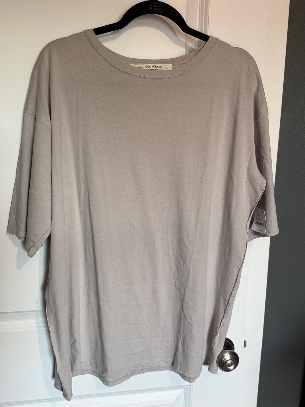 Free People Oversized Short-Sleeve Tee in Light Taupe